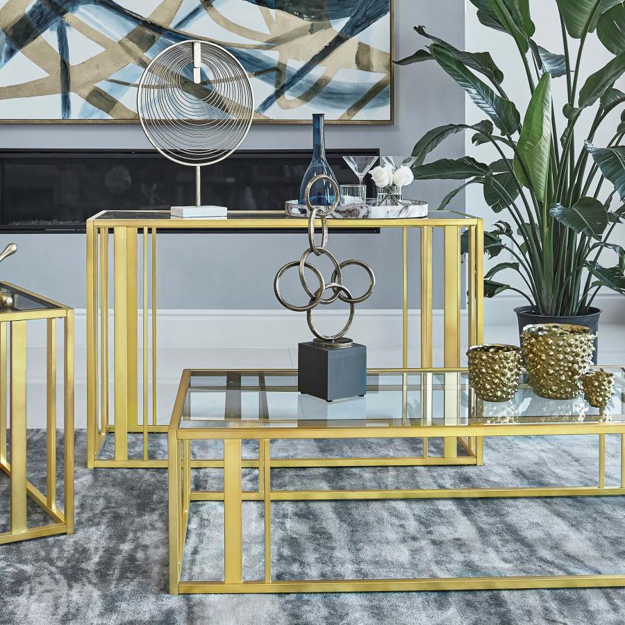 Coaster Fine Furniture Adri - Glass Top Entryway Sofa Console Table | Meri Furniture