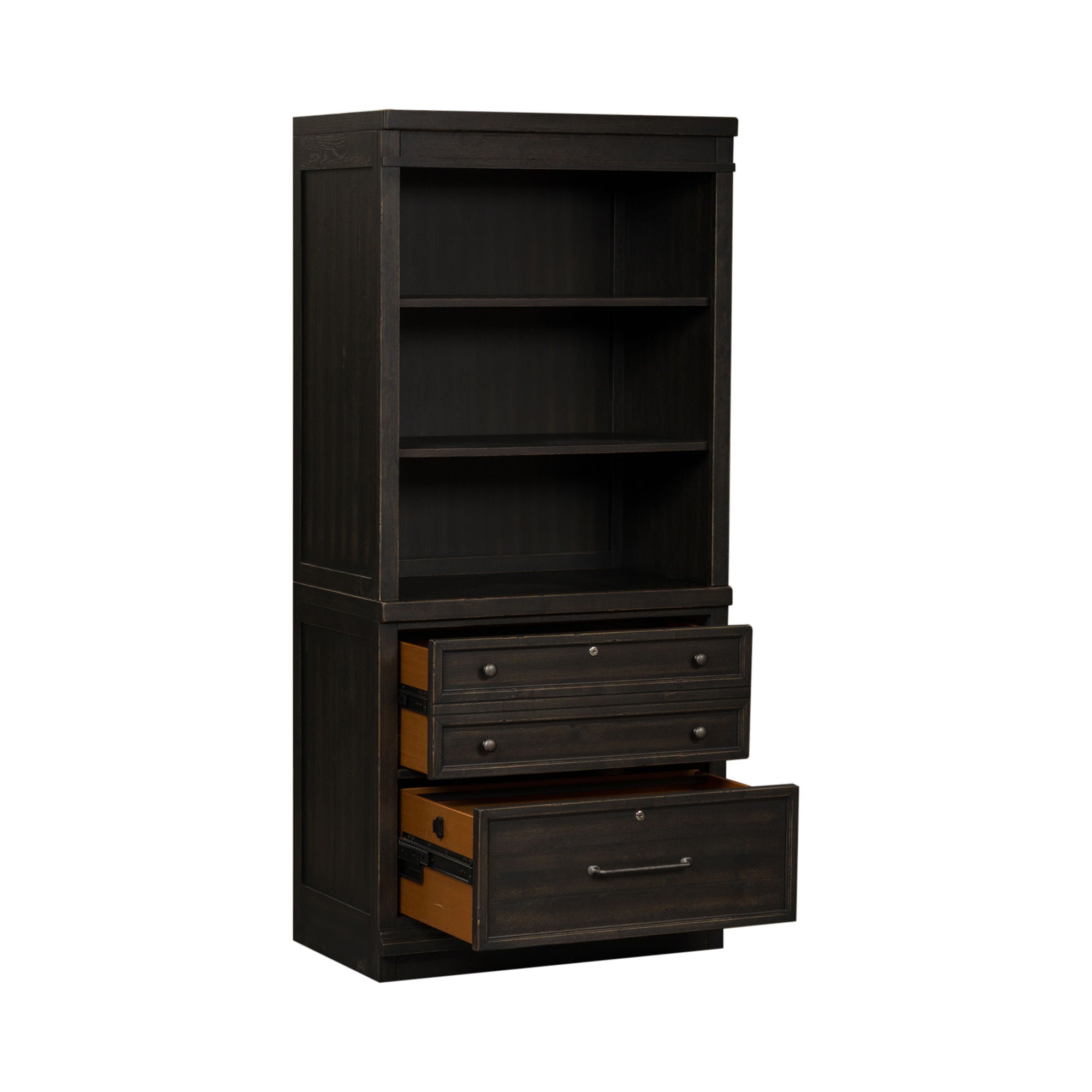 Liberty Furniture Harvest Home - 2 Piece Hutch & Cabinet Set - Black | Meri Furniture