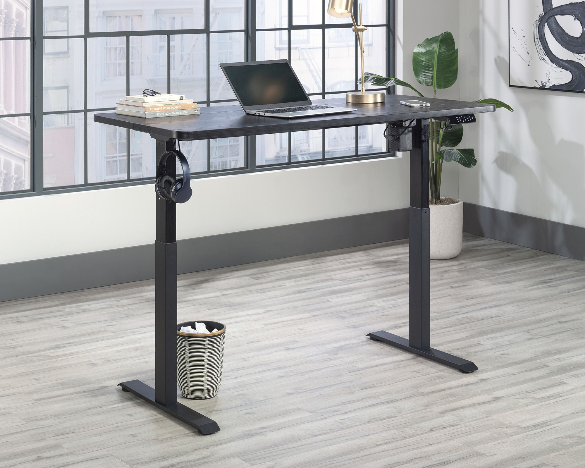 60" x 27" Electric Standing Desk in Black