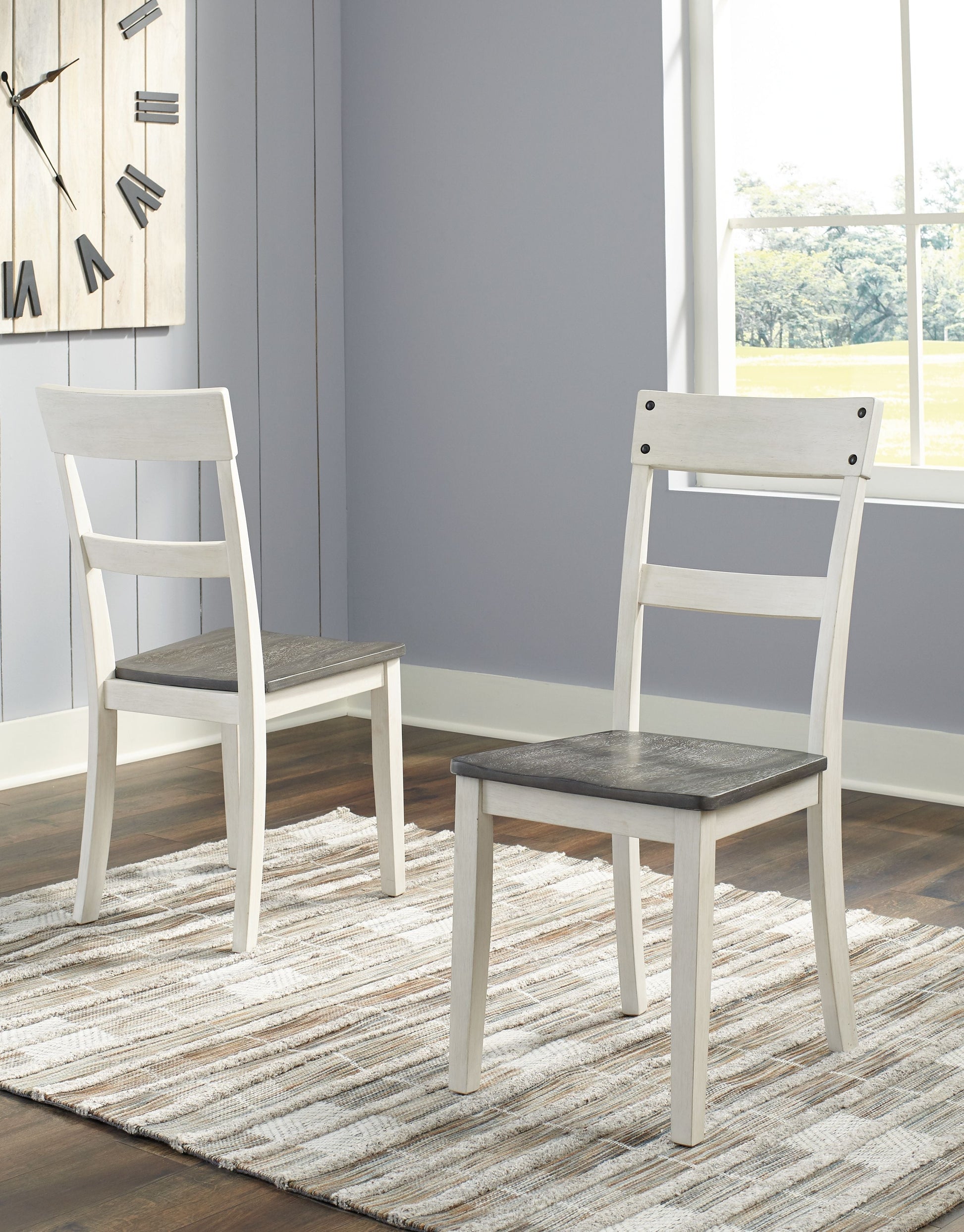 Signature Design by Ashley® Nelling - White / Brown / Beige - Dining Room Side Chair (Set of 2) | Meri Furniture