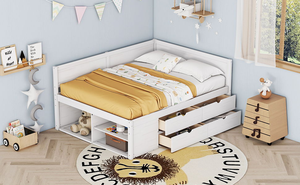 Daybed With Drawers And Shelves