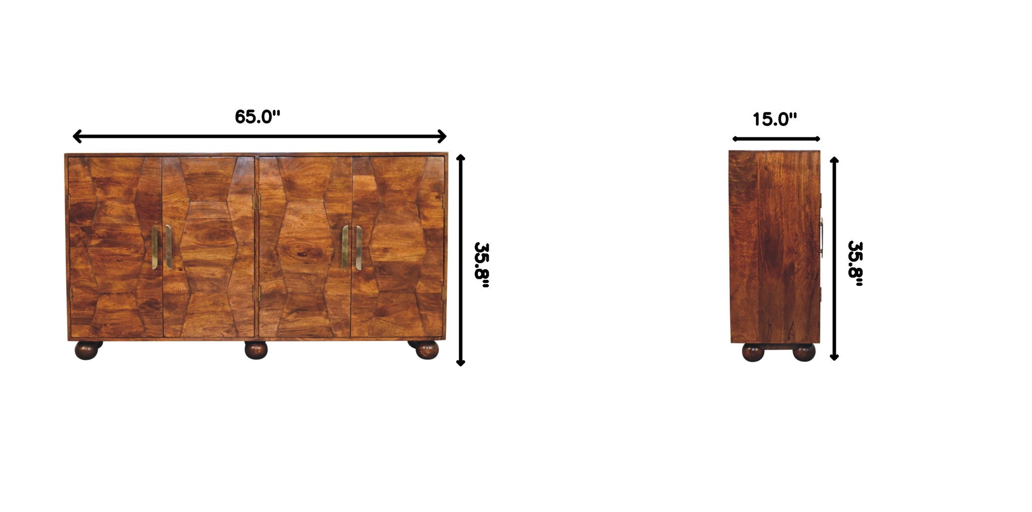 Wavecrest Cabinet, 4 Shelves - Chestnut