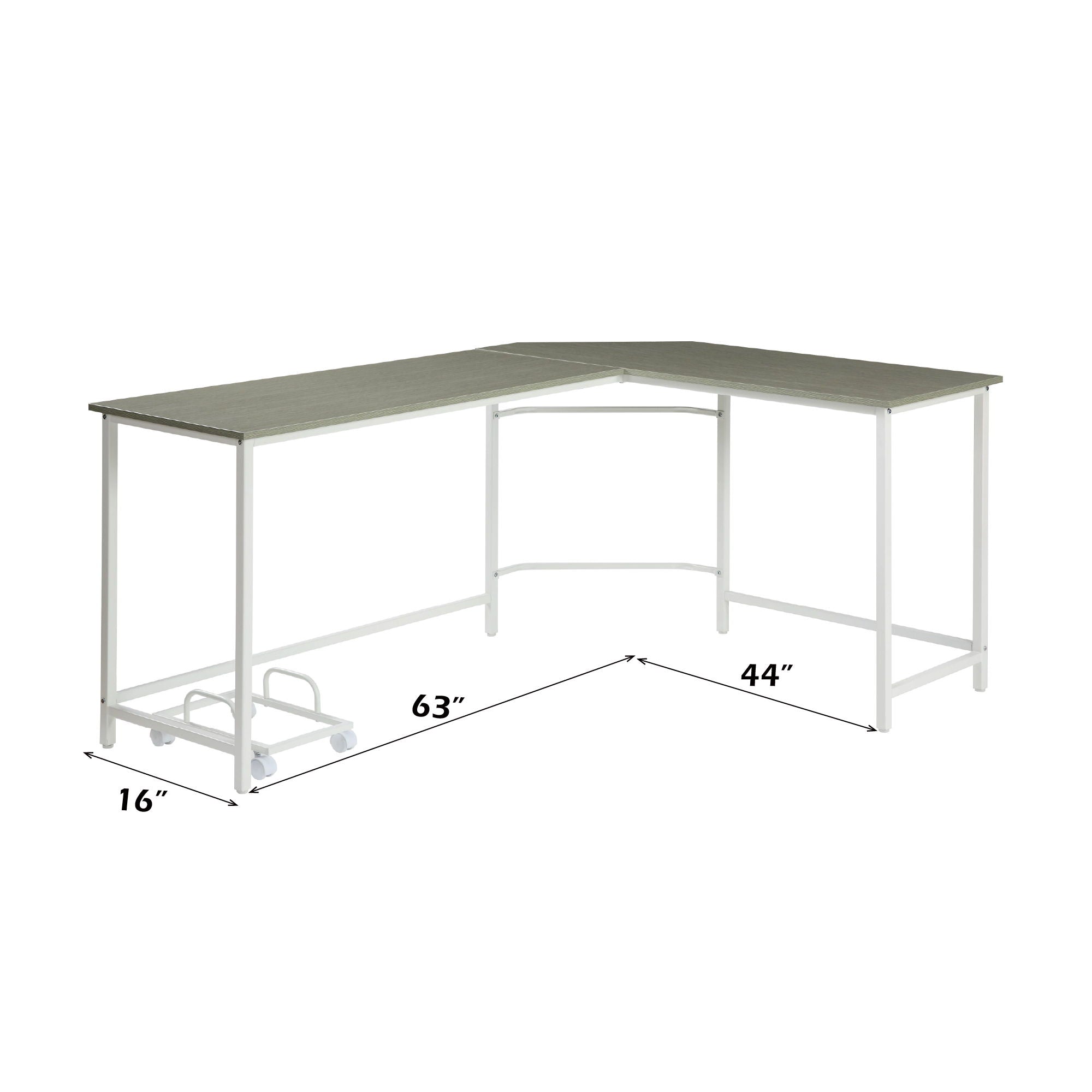 Bambina - Computer Desk - Gray & White