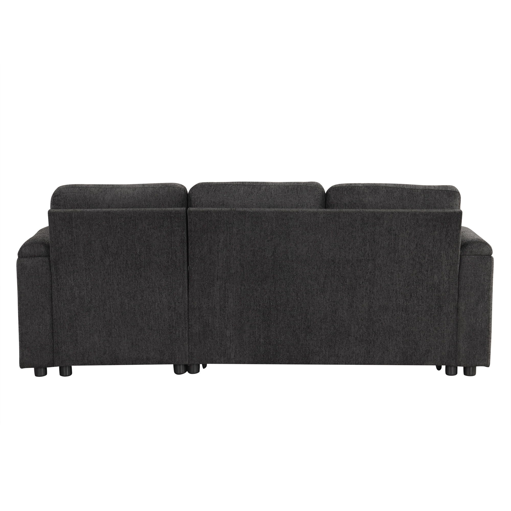 Convertible L Shaped Sofa Couch With Storage, Cup Holders, USB Ports