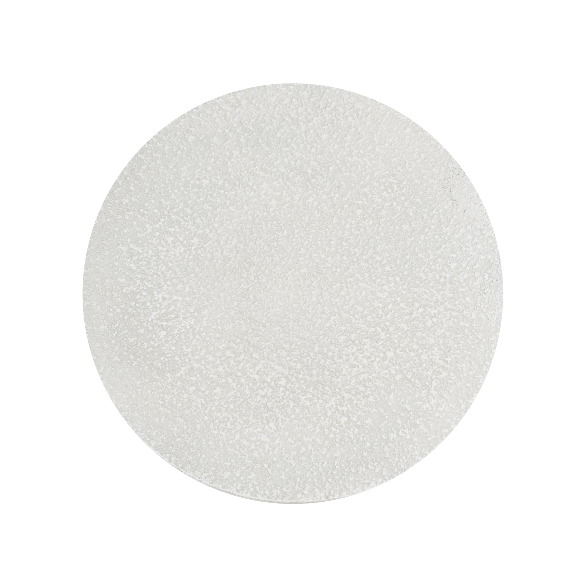 Mgo Cylindrical Side Table With Faux Stone Top And Wood Faux Base - Antique White / Natural