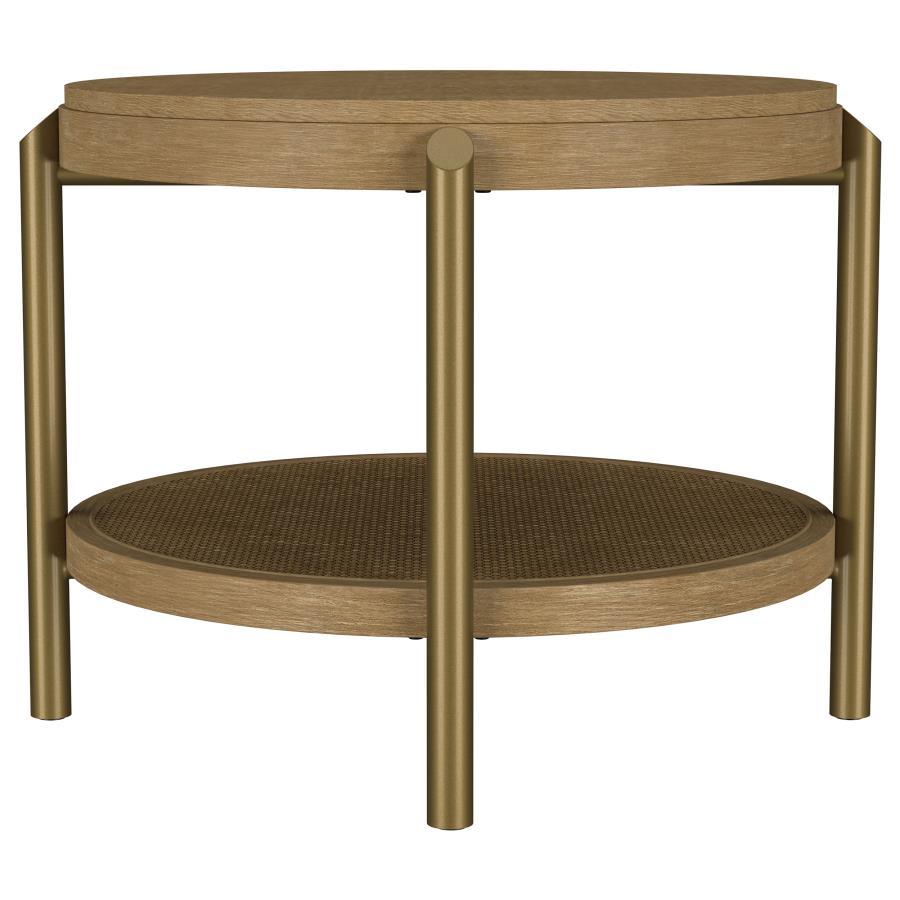 Arini - Round End Side Table With Storage Shelf