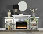 ACME Noralie - Fireplace - Mirrored & Faux Diamonds | Meri Furniture