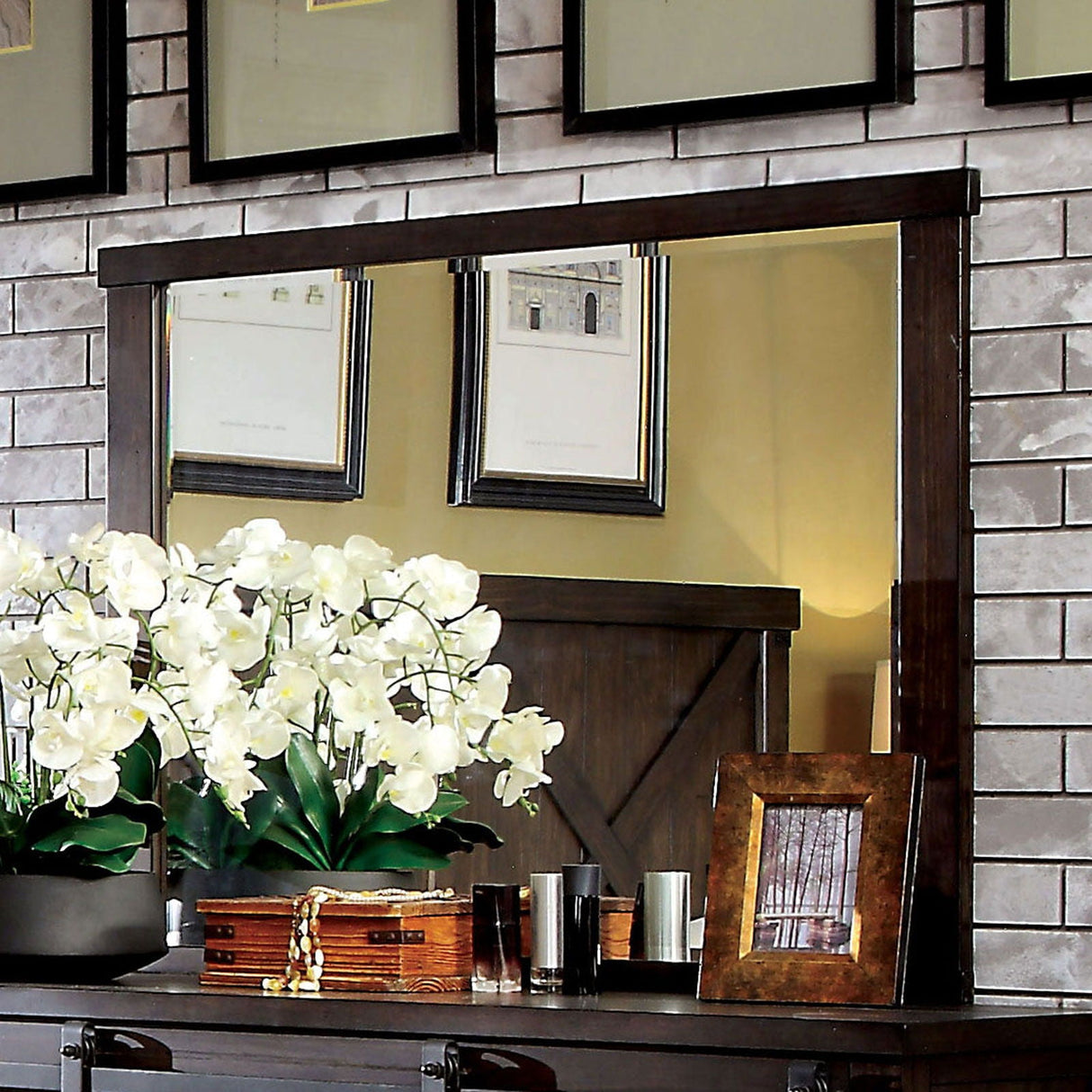 Furniture of America Bianca - Mirror - Dark Walnut | Meri Furniture