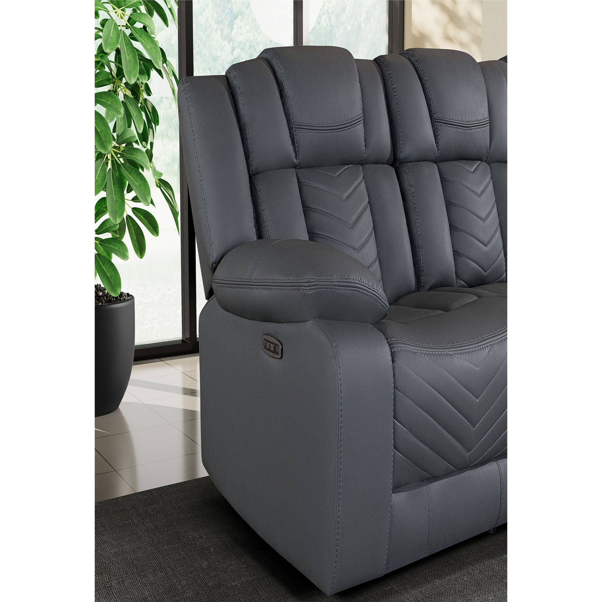 Raize - Power Living Room Set With Storage Console And Cup Holders