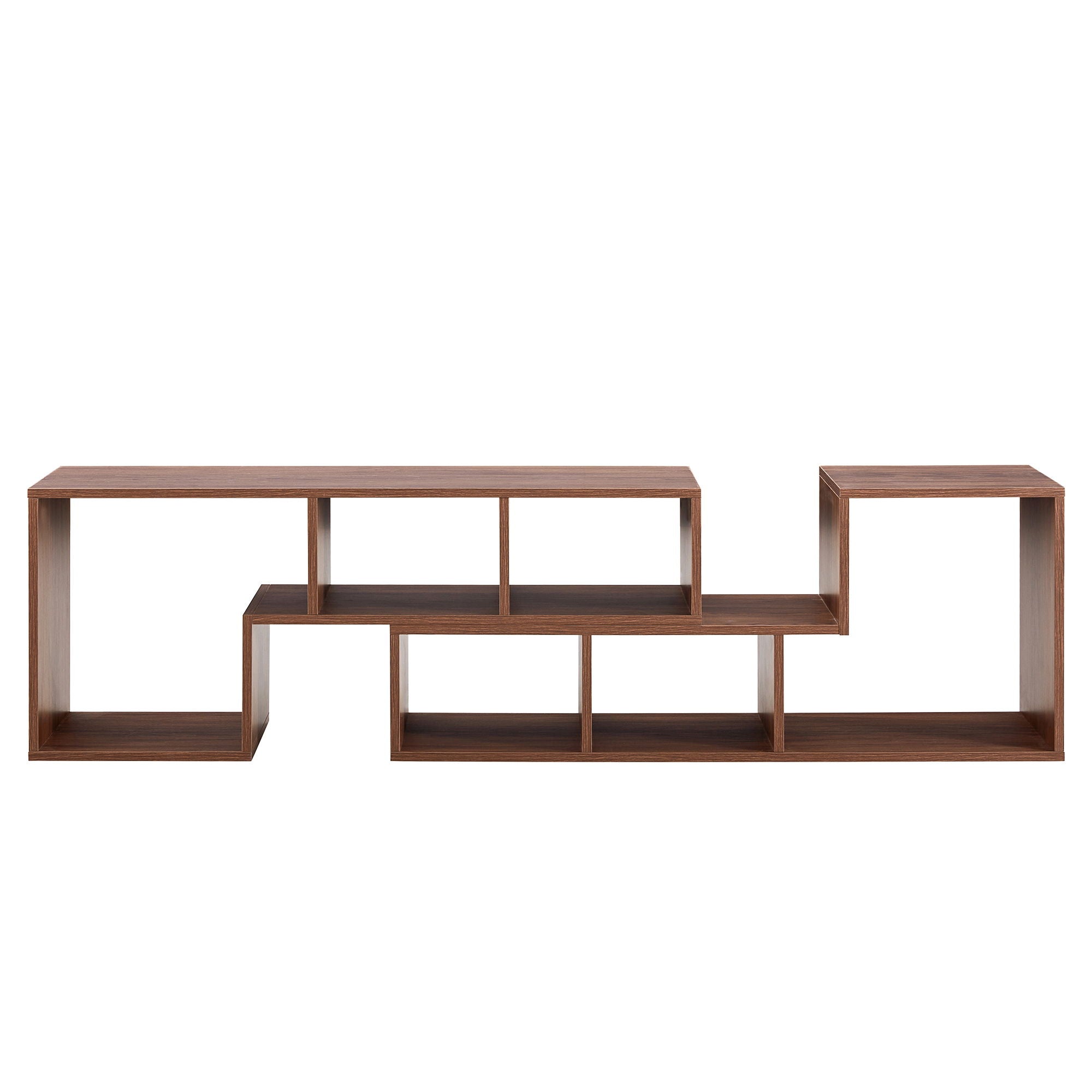 Minimalist Cube TV Stand With Adjustable Open Storage Shelves