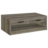 Coaster Fine Furniture Felix - 2-Drawer Engineered Wood Coffee Table - Gray Driftwood | Meri Furniture