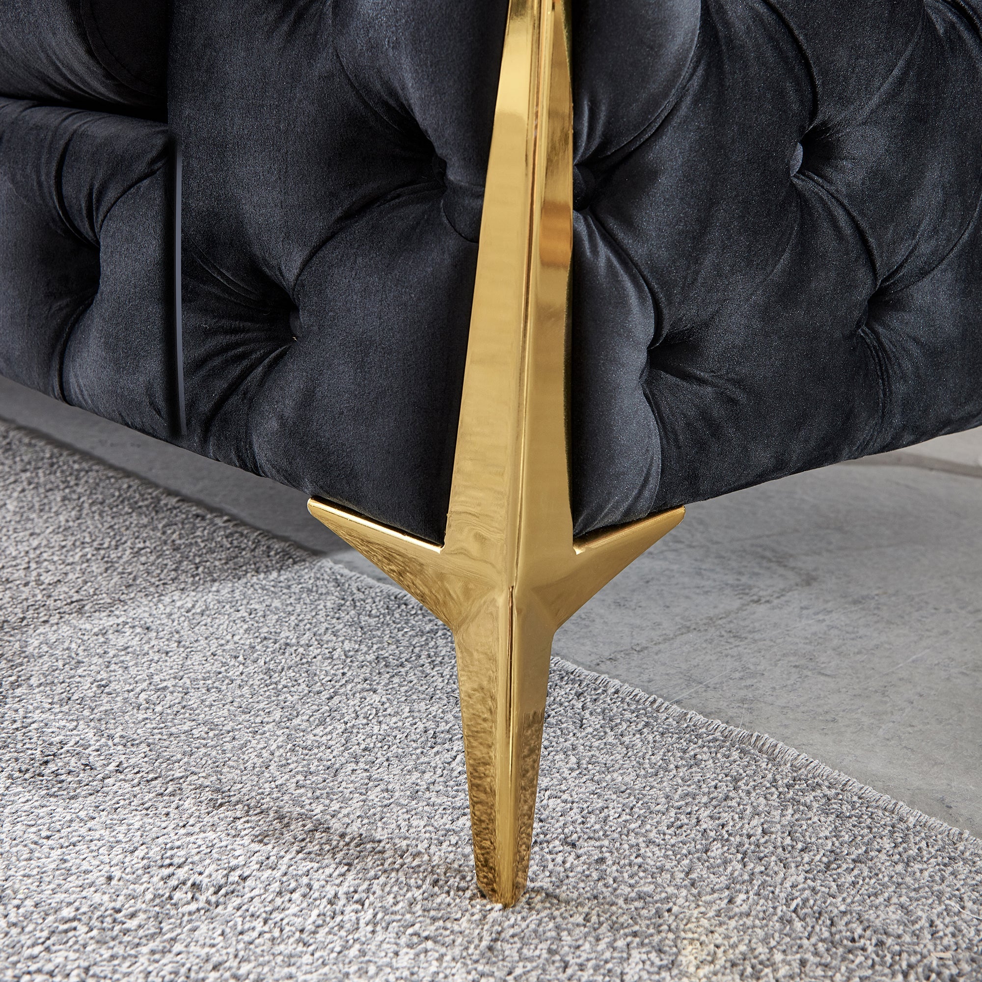 Luxury Armchair, Loveseat, and Sofa Set with Metal Legs