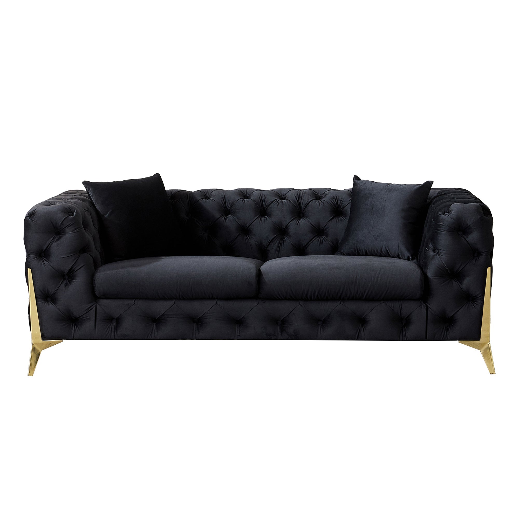 Luxury Armchair, Loveseat, and Sofa Set with Metal Legs
