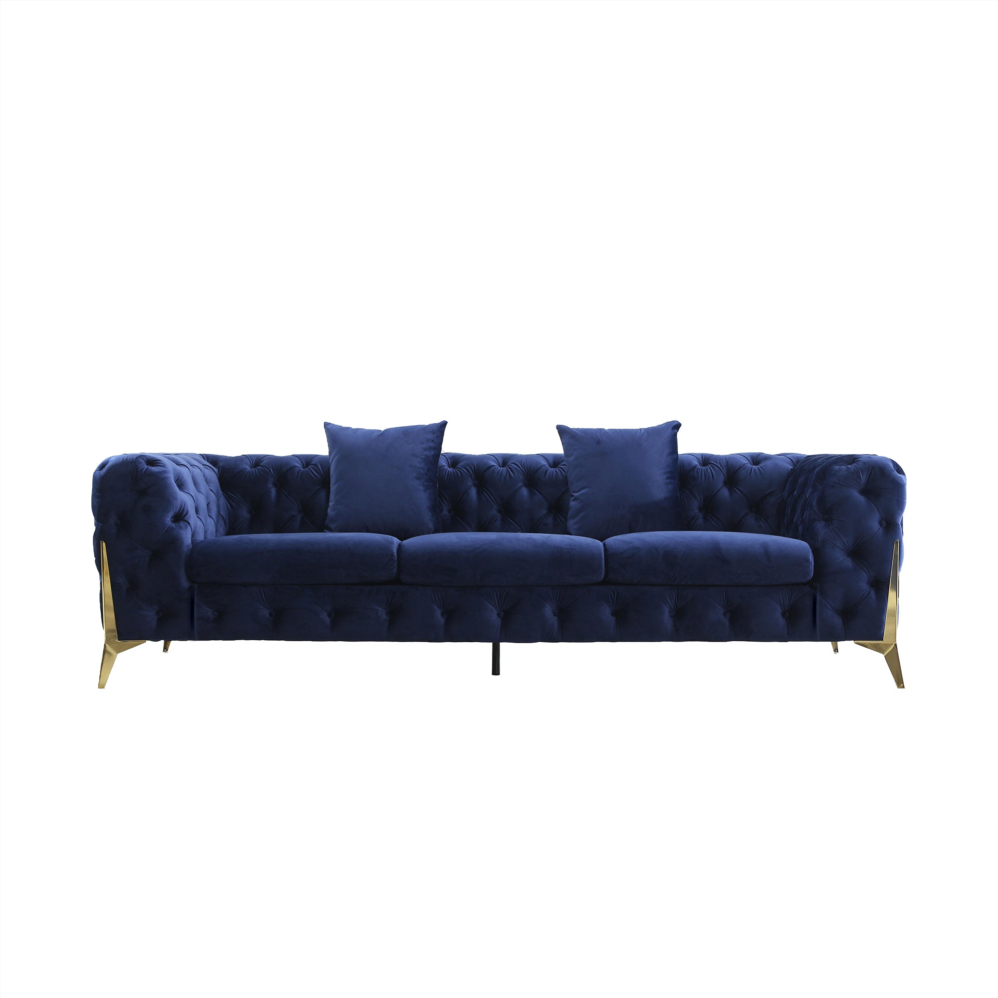 Luxury Armchair, Loveseat, and Sofa Set with Metal Legs