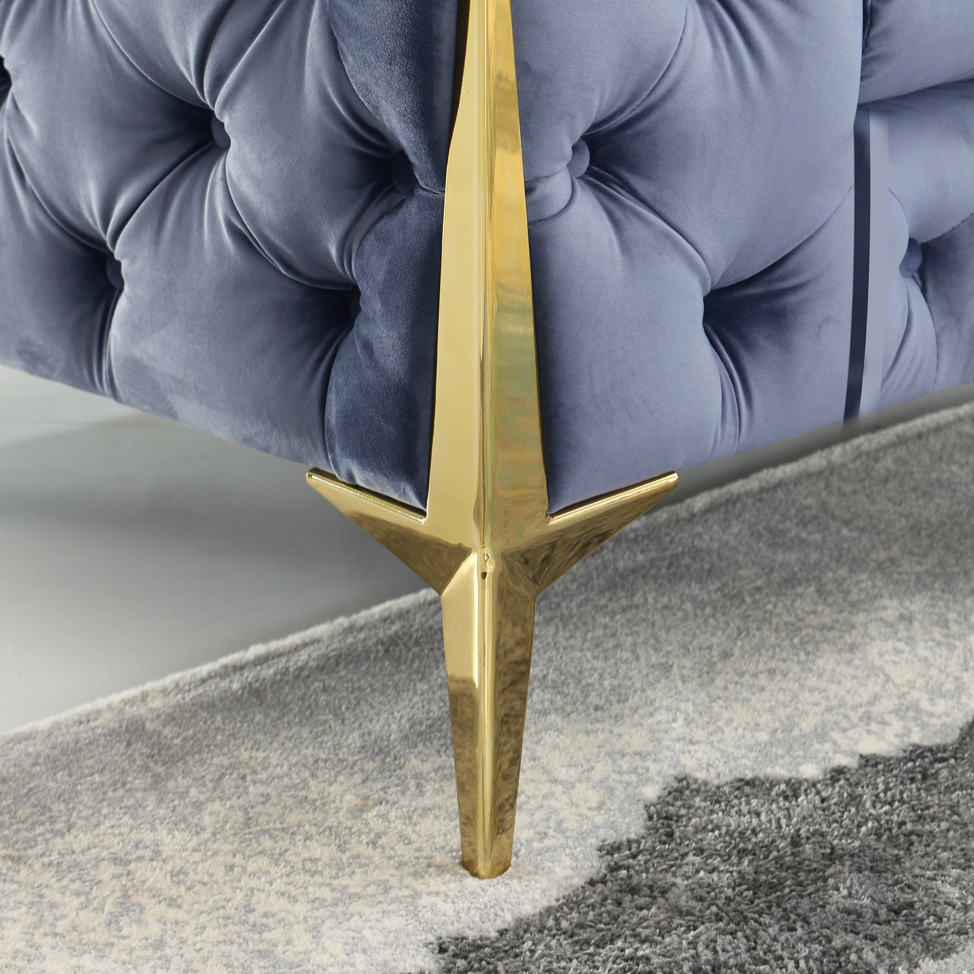 Luxury Armchair, Loveseat, and Sofa Set with Metal Legs