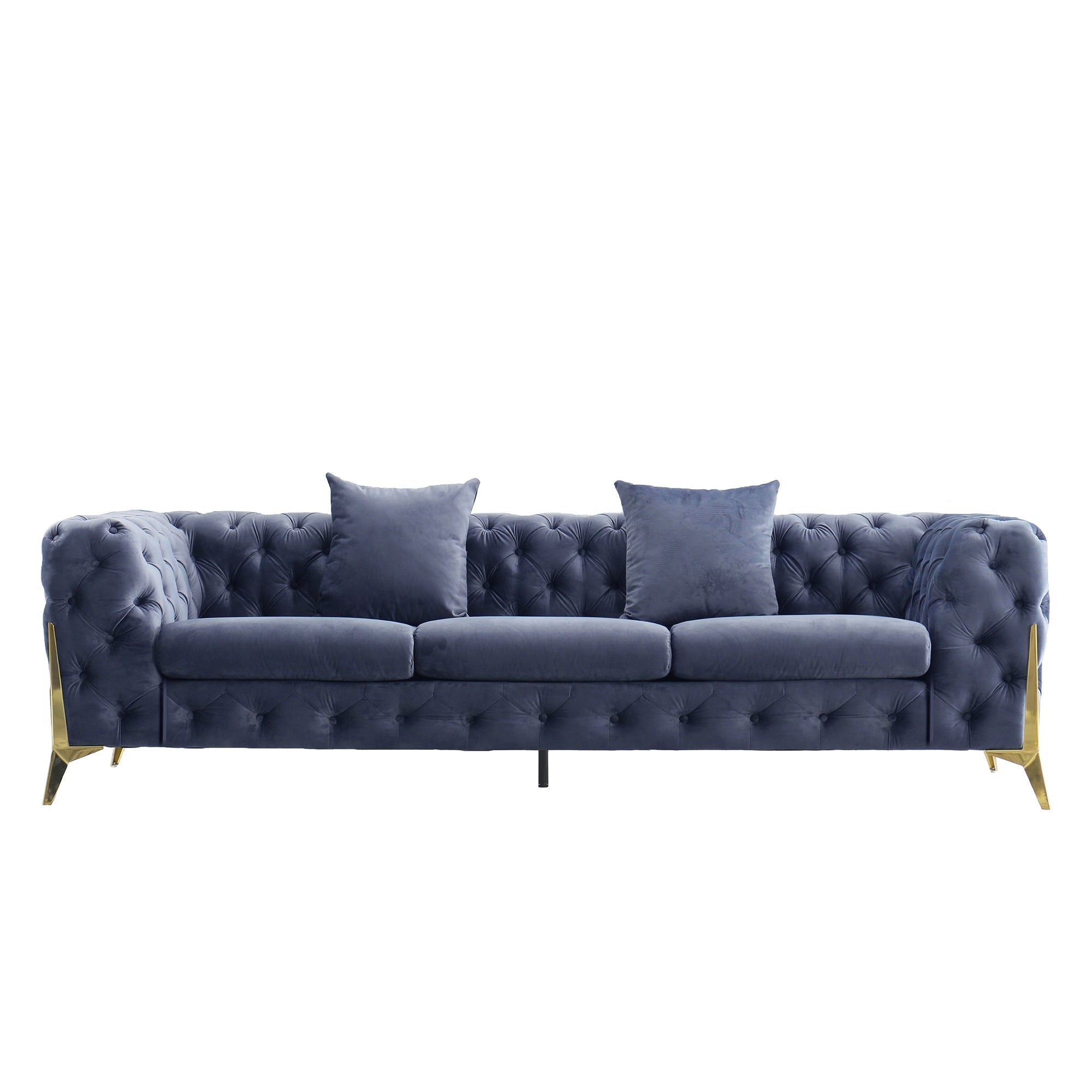 Luxury Armchair, Loveseat, and Sofa Set with Metal Legs