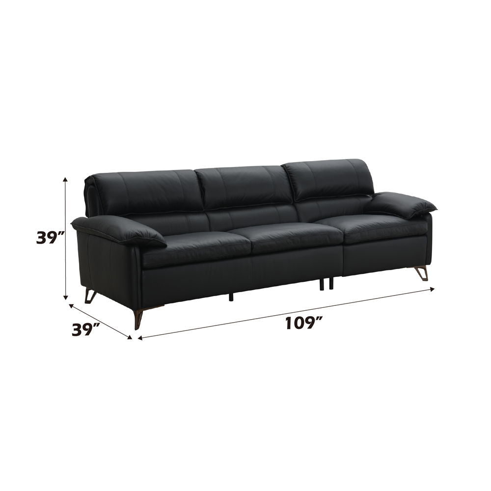 Eilene - Sofa - Black Top Grain Leather