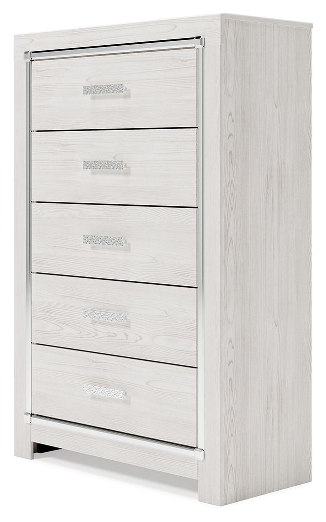 Ashley Furniture Altyra - White - Five Drawer Chest | Meri Furniture