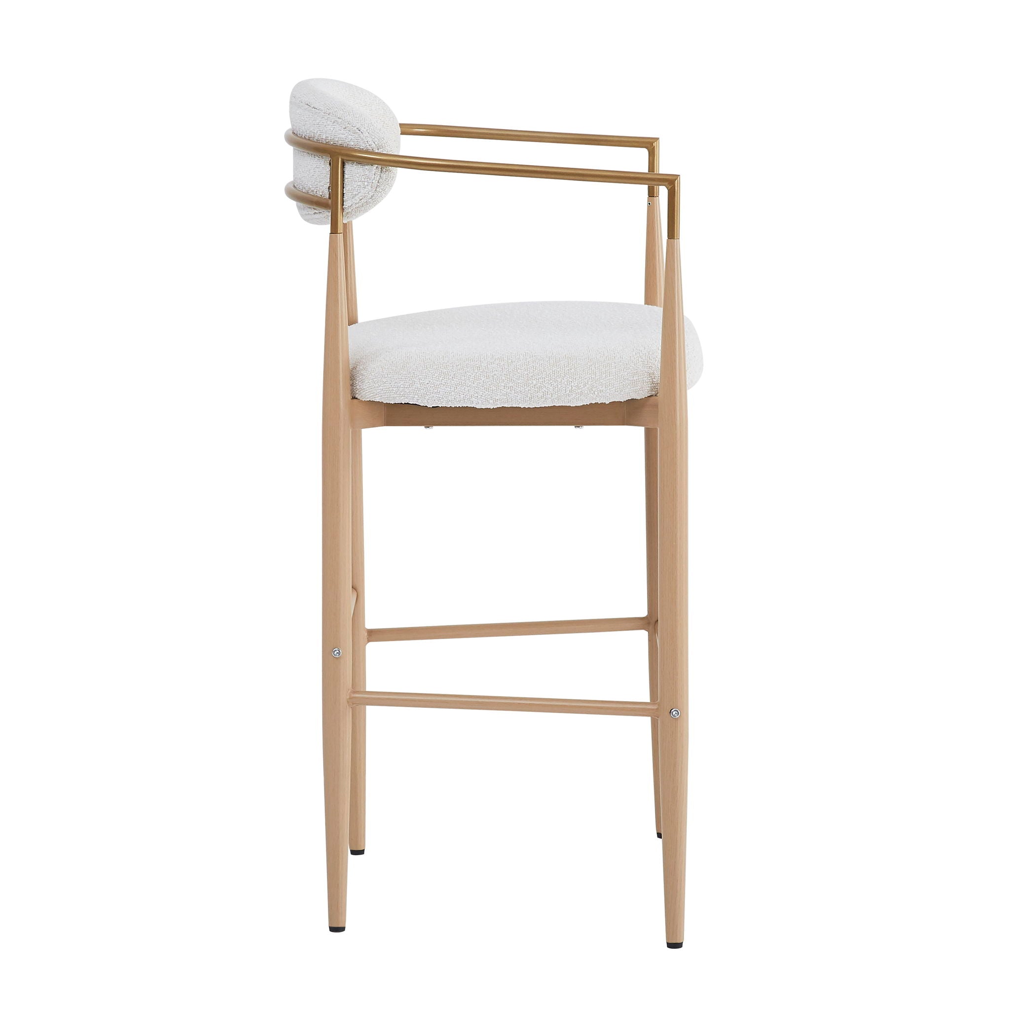 Upholstered Barstools With Back For Kitchen (Set of 2)