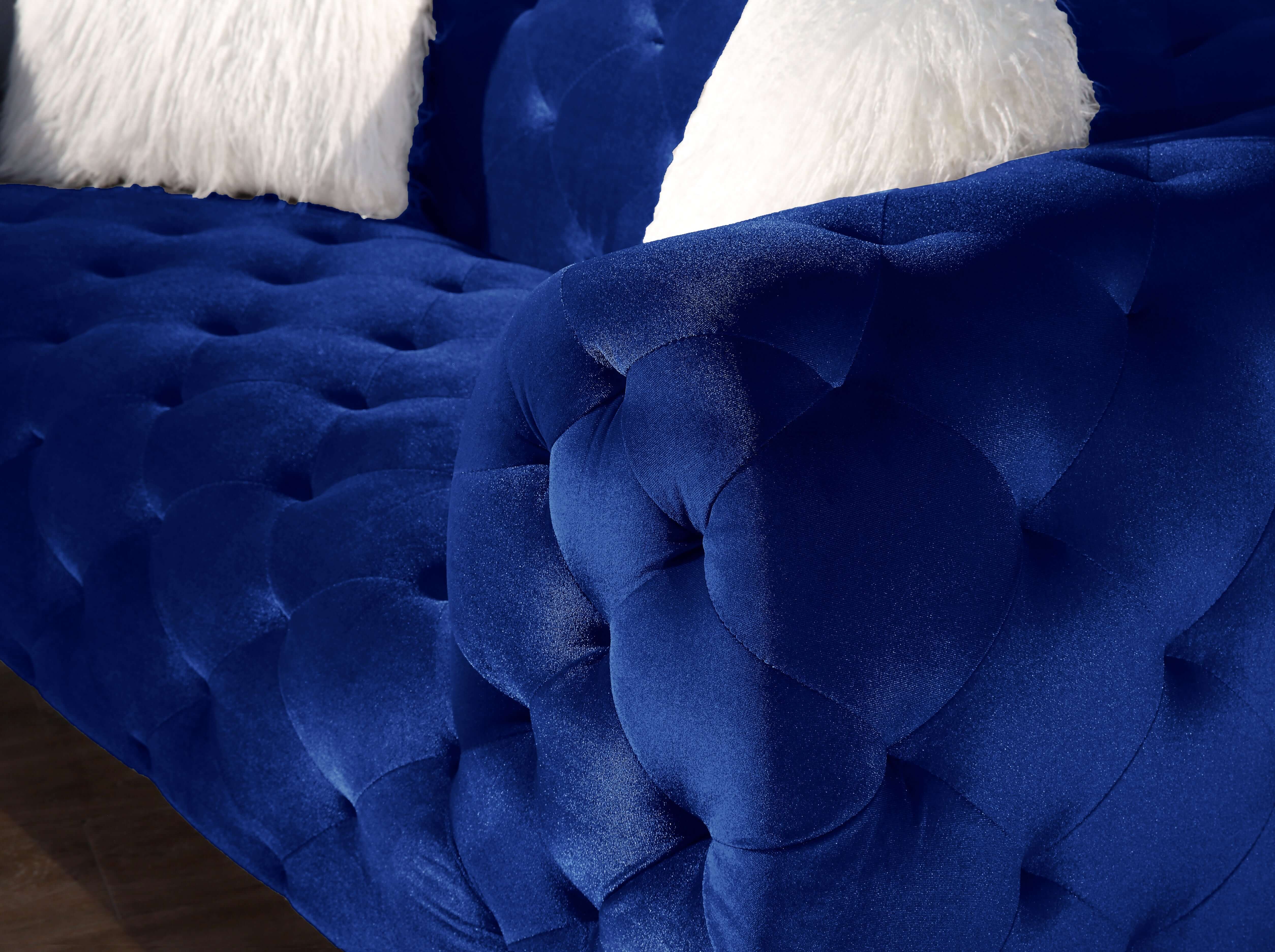 Modern Velvet Loveseat/ Sofa with Wood Frame and Metal Legs