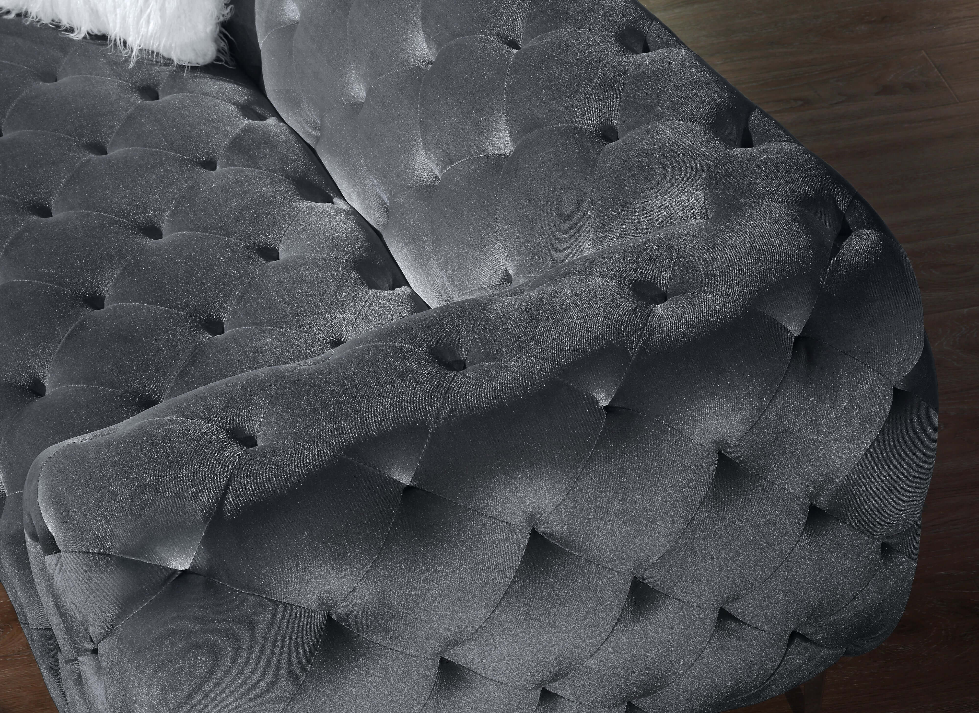 Modern Velvet Loveseat/ Sofa with Wood Frame and Metal Legs