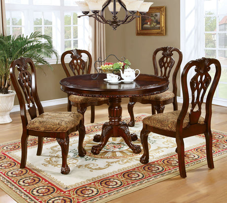 Furniture of America Elana - Round Dining Table - Brown Cherry | Meri Furniture