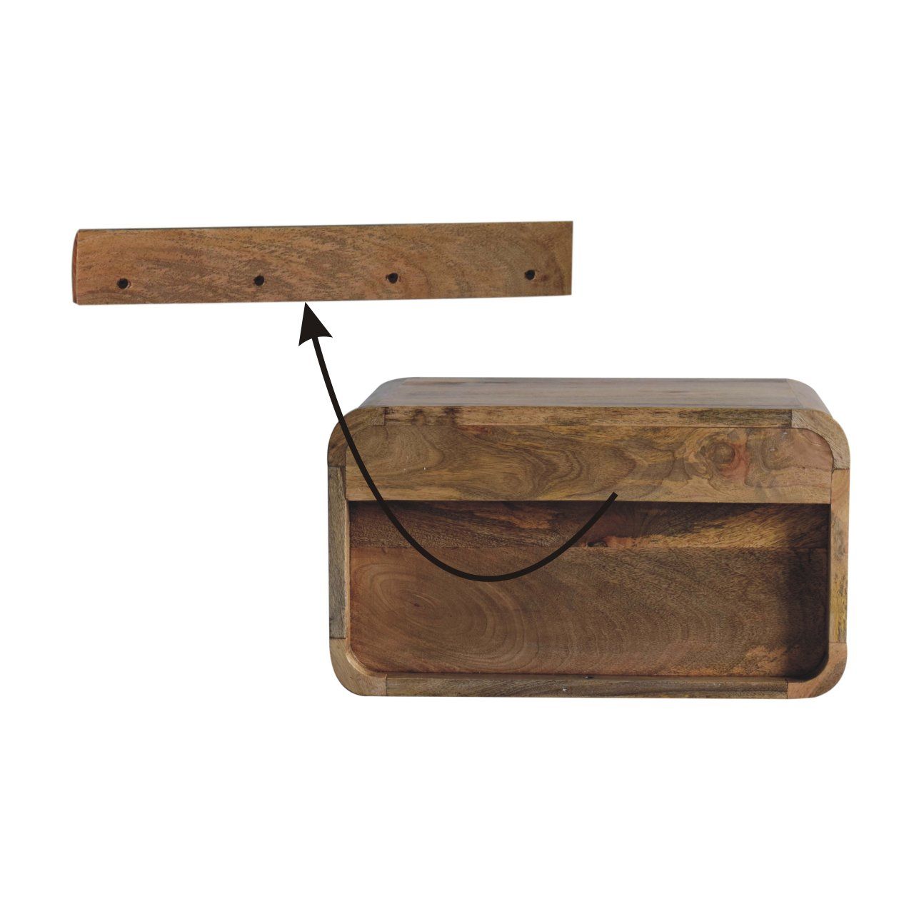 Curved Upper Slot Floating Nightstand