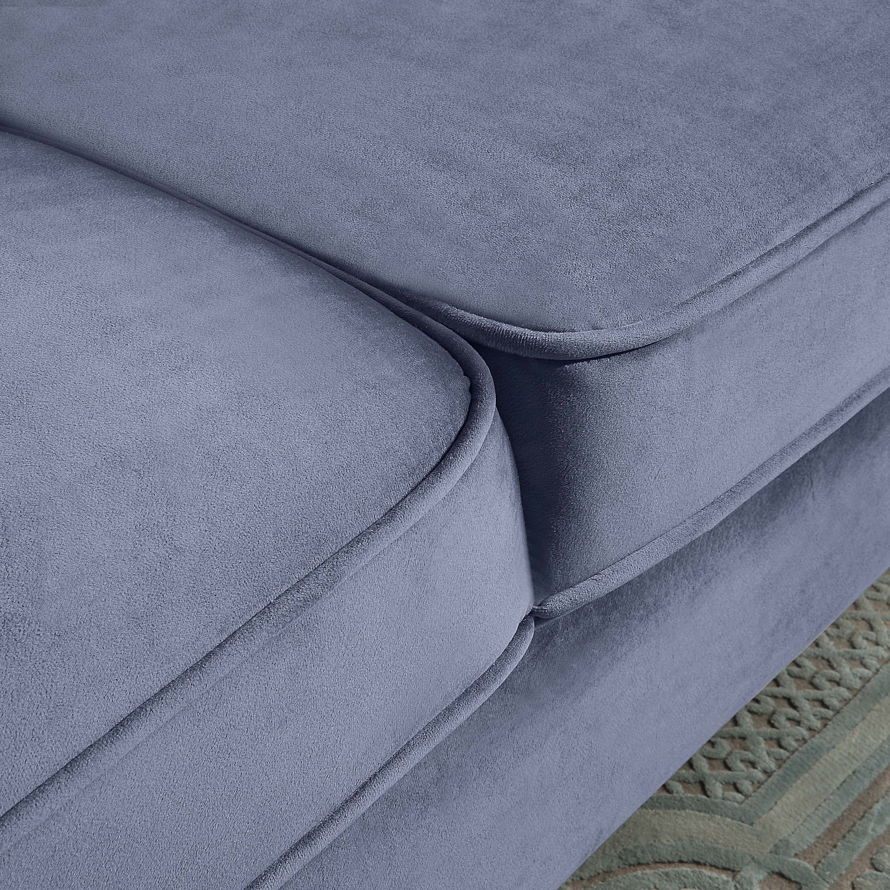 Velvet Loveseat/Sofa with Gold Metal Legs