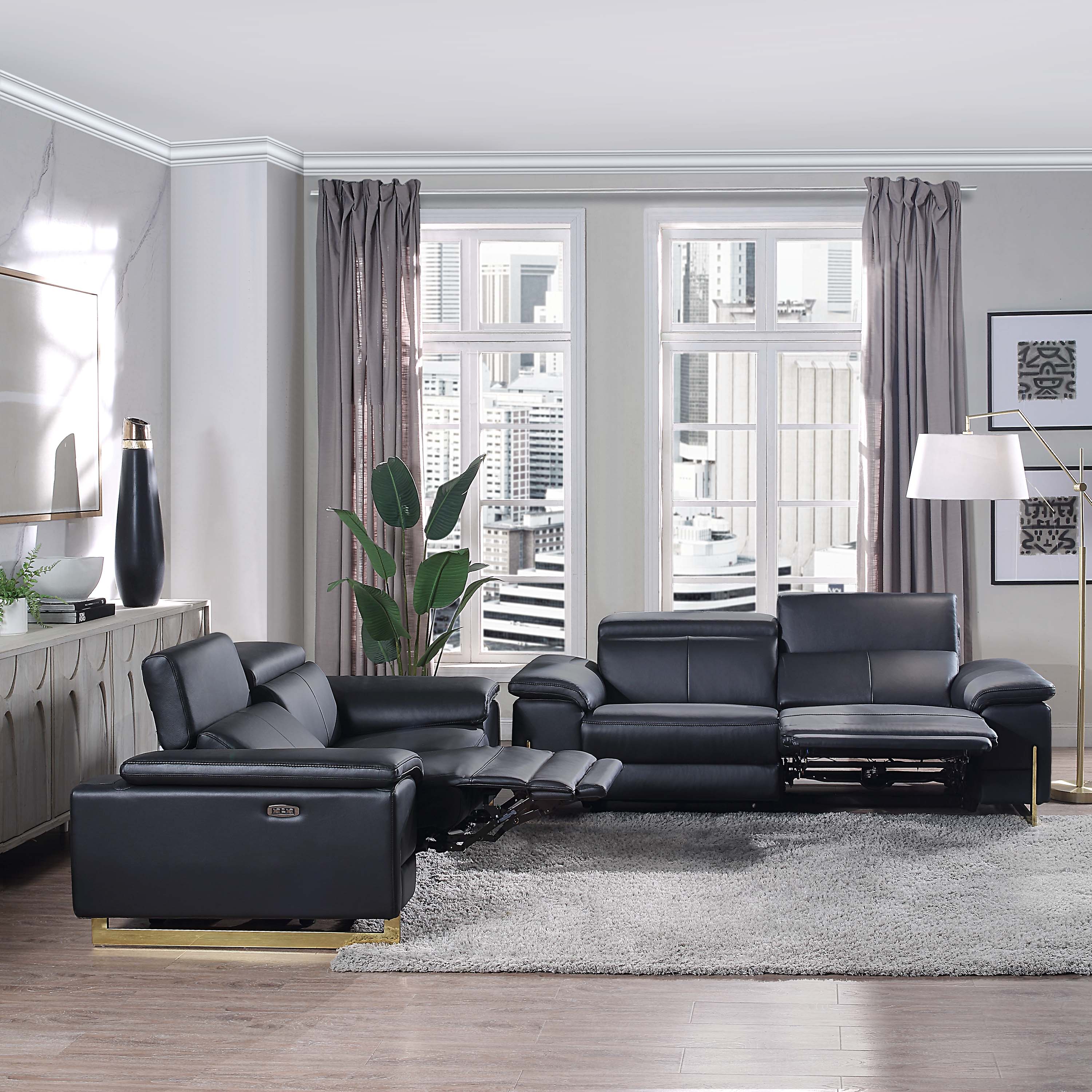Luxury Reclining Genuine Leather Loveseat/Sofa