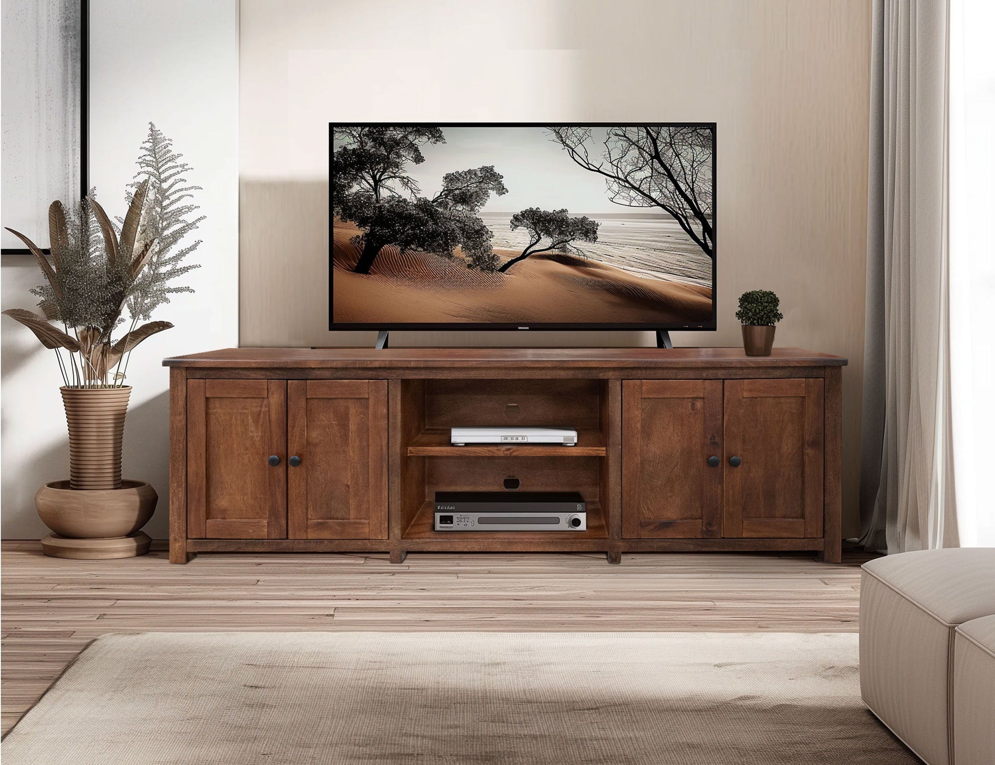 International Furniture Direct Parota - TV Stand - Brown | Meri Furniture