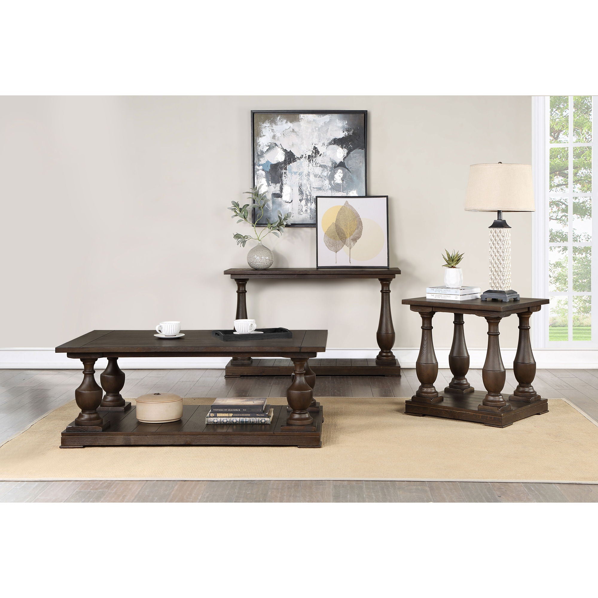 Byer - Rectangular Side End Table Coffee - Coffee