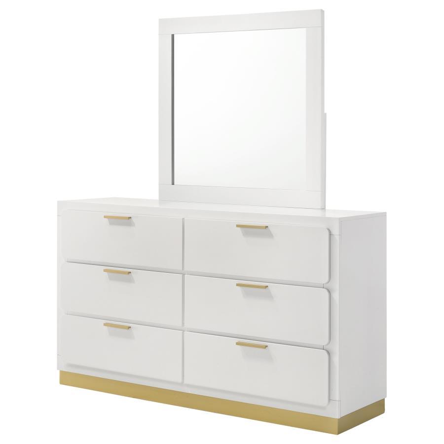 Coaster Fine Furniture Caraway - 6-Drawer Bedroom Dresser With Mirror | Meri Furniture