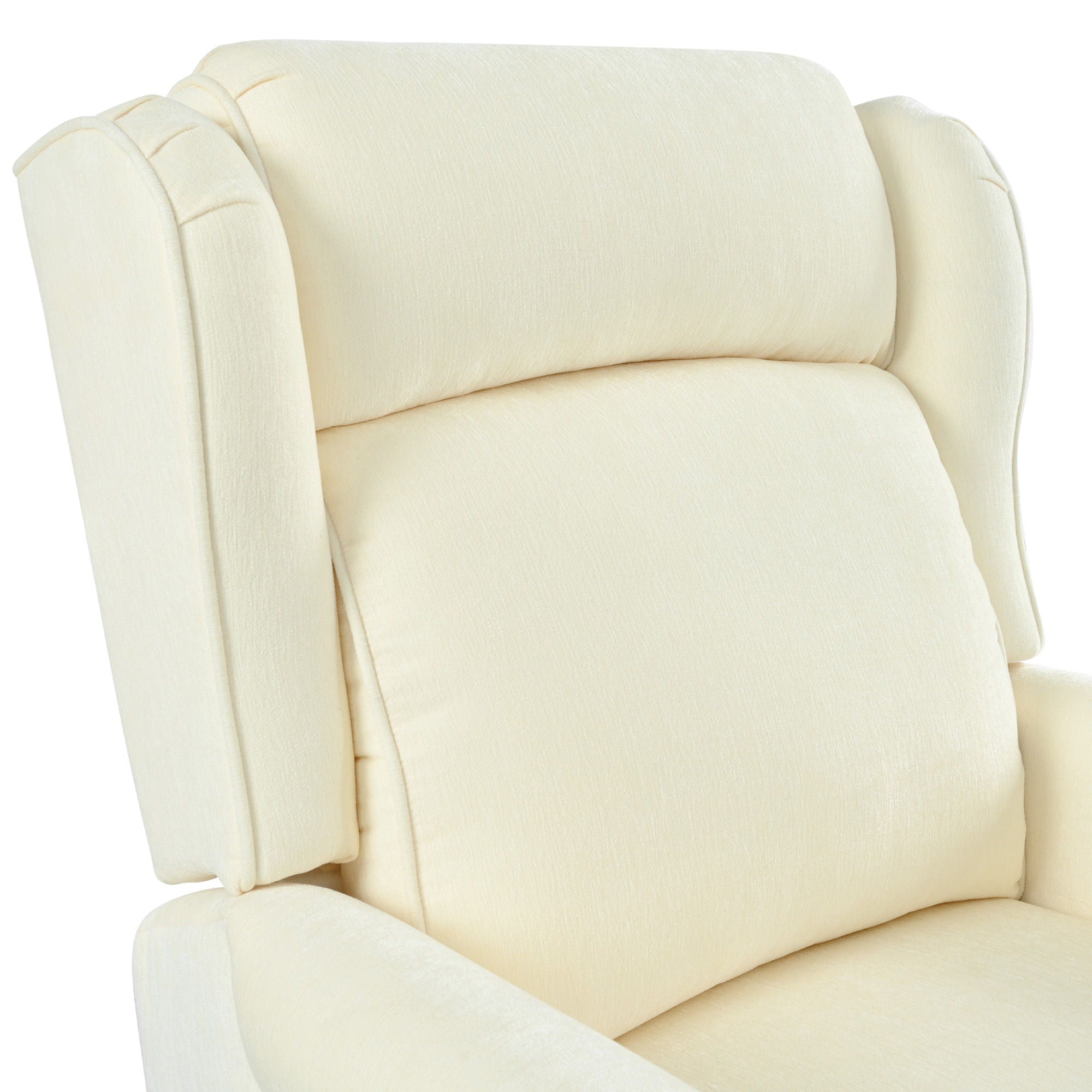 Push Back Recliner Chair Upholstered Recliner Armchair With Classic Wing Back And Solid Gourd-Shaped Legs