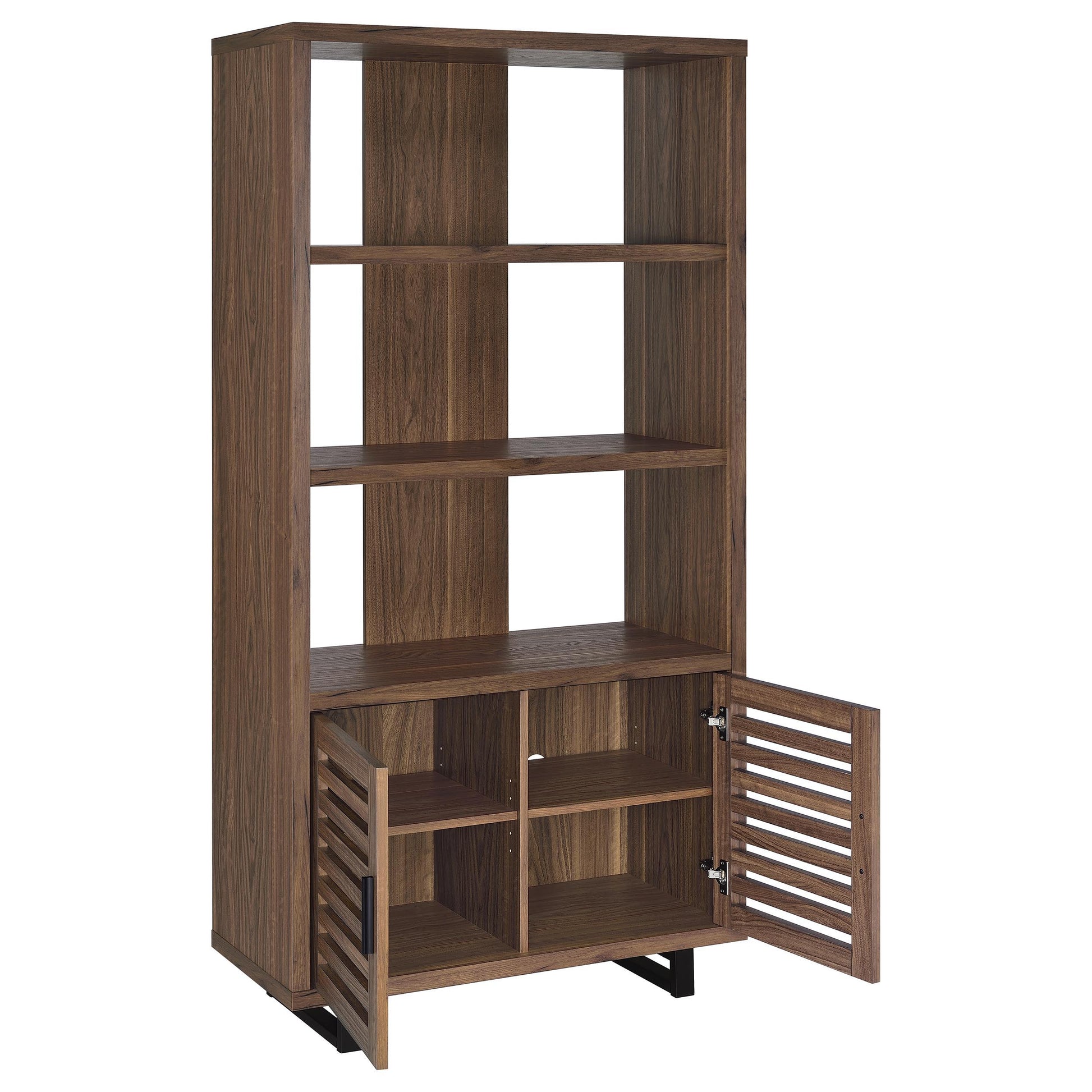 Coaster Fine Furniture Maddox - 3-Shelf Cabinet Bookcase - Walnut | Meri Furniture