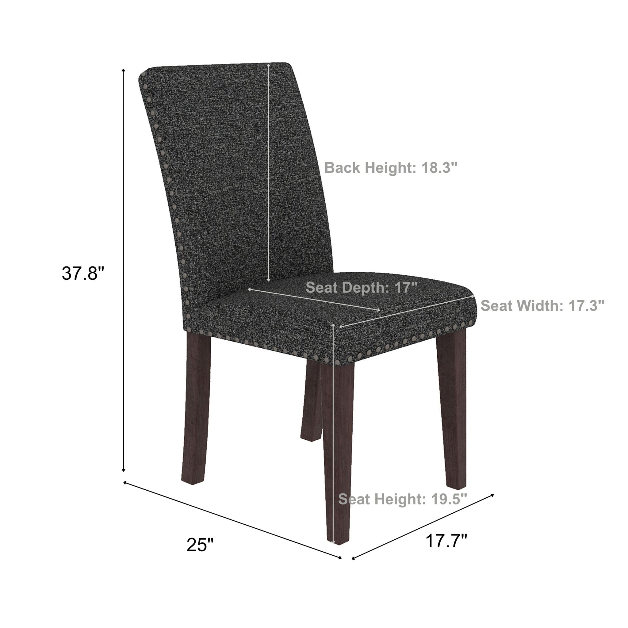 Upholstered Dining Chair With High Back Design (Set of 2)