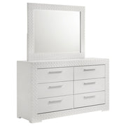 Coaster Fine Furniture Ives - 6-Drawer Dresser And Mirror - White High Gloss | Meri Furniture