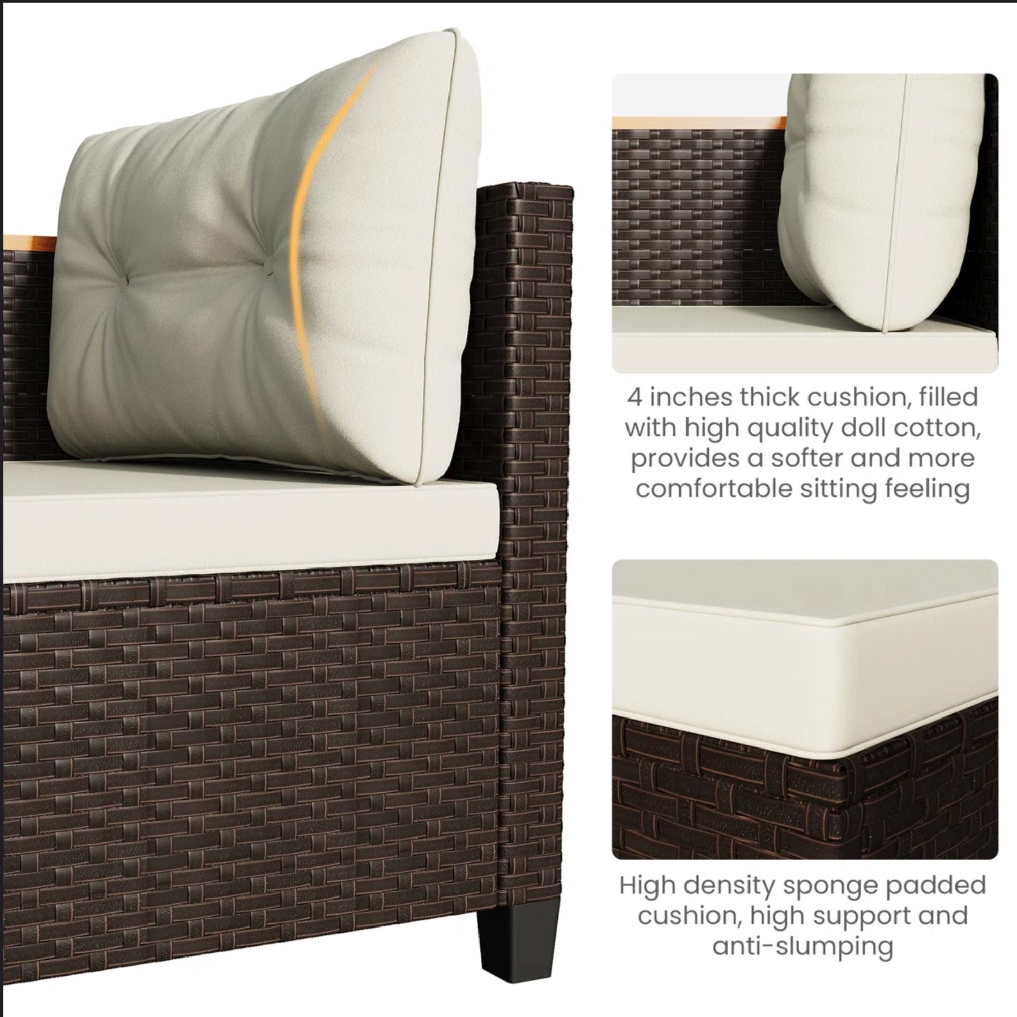 L-Shaped Patio Set With Cushions And Storage Table