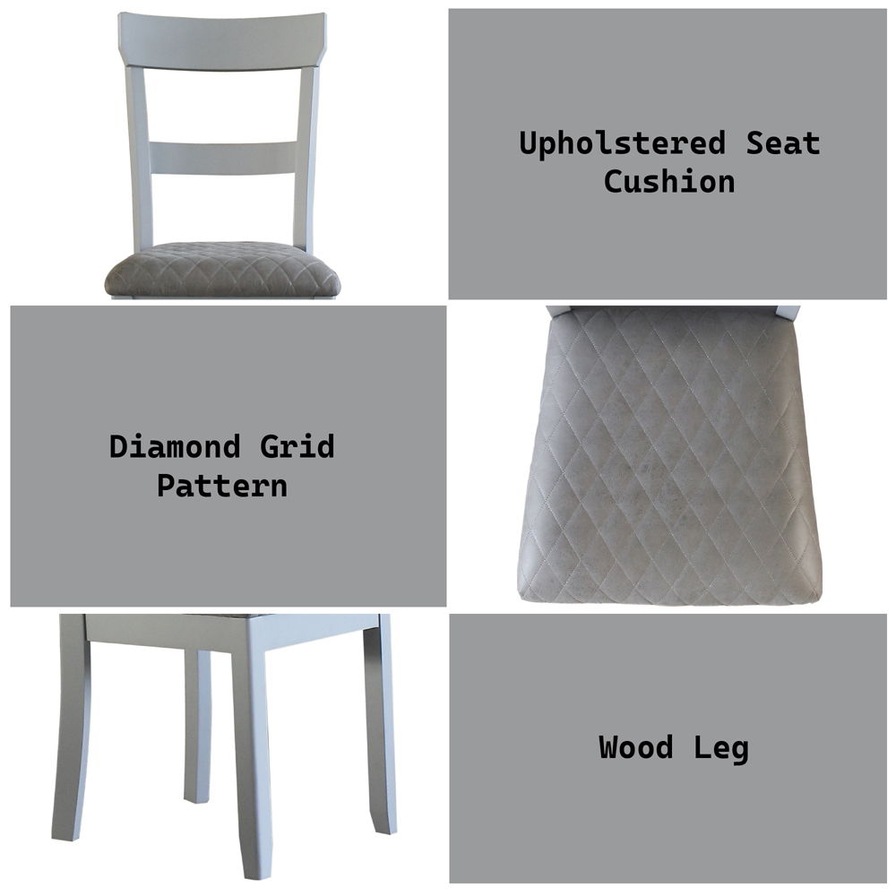 House Marchese - Side Chair Set of 2) - Two Tone Gray Fabric & Pearl Gray