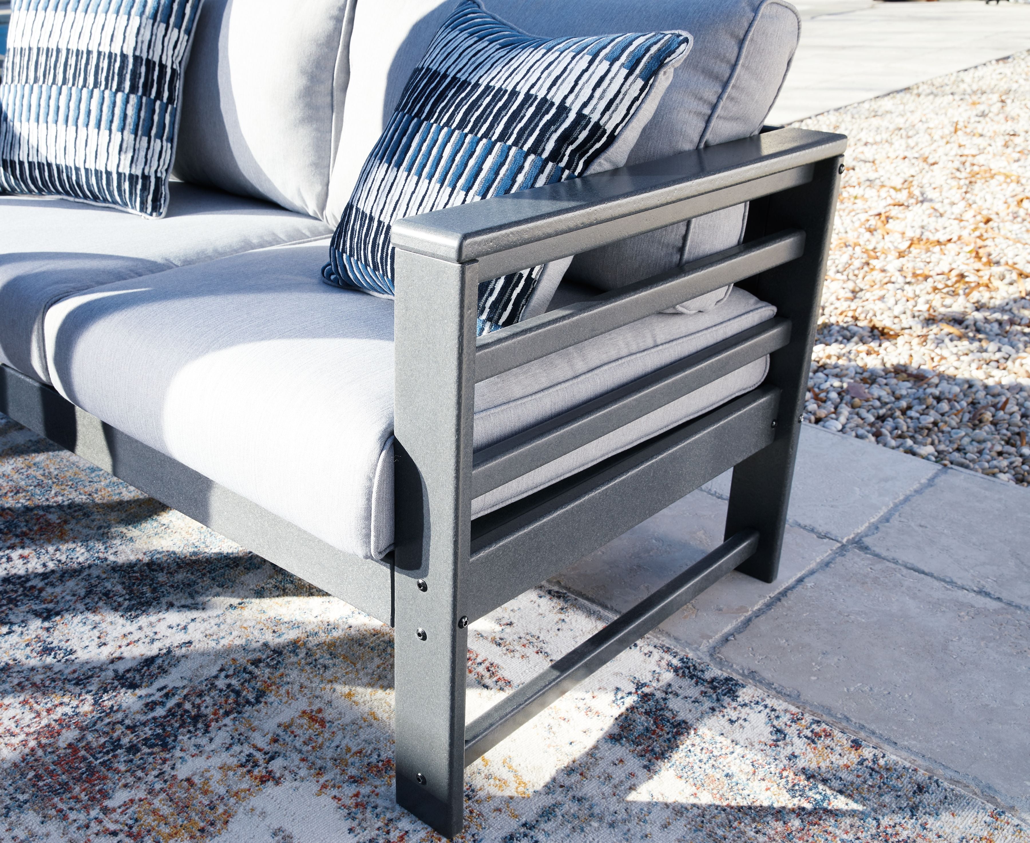 Signature Design by Ashley® Amora - Charcoal Gray - 6 Pc. - Lounge Set | Meri Furniture