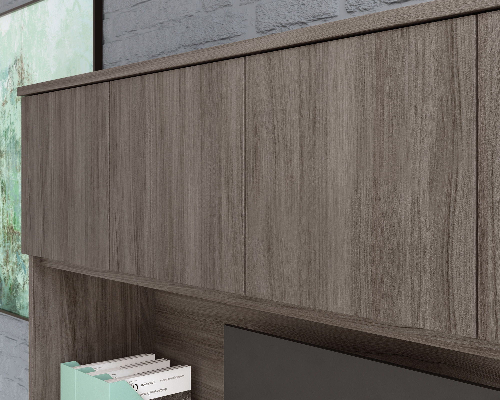 60" Desktop Hutch in Hudson Elm