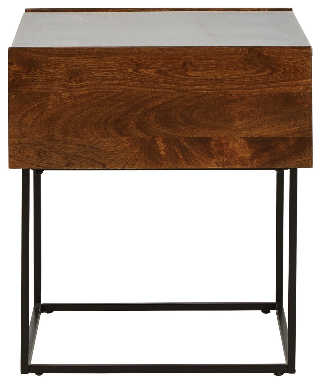 Ashley Furniture Rusitori - Brown / Beige / White - Rectangular End Table | Meri Furniture