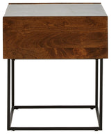 Rusitori - Brown / Beige / White - Rectangular End Table