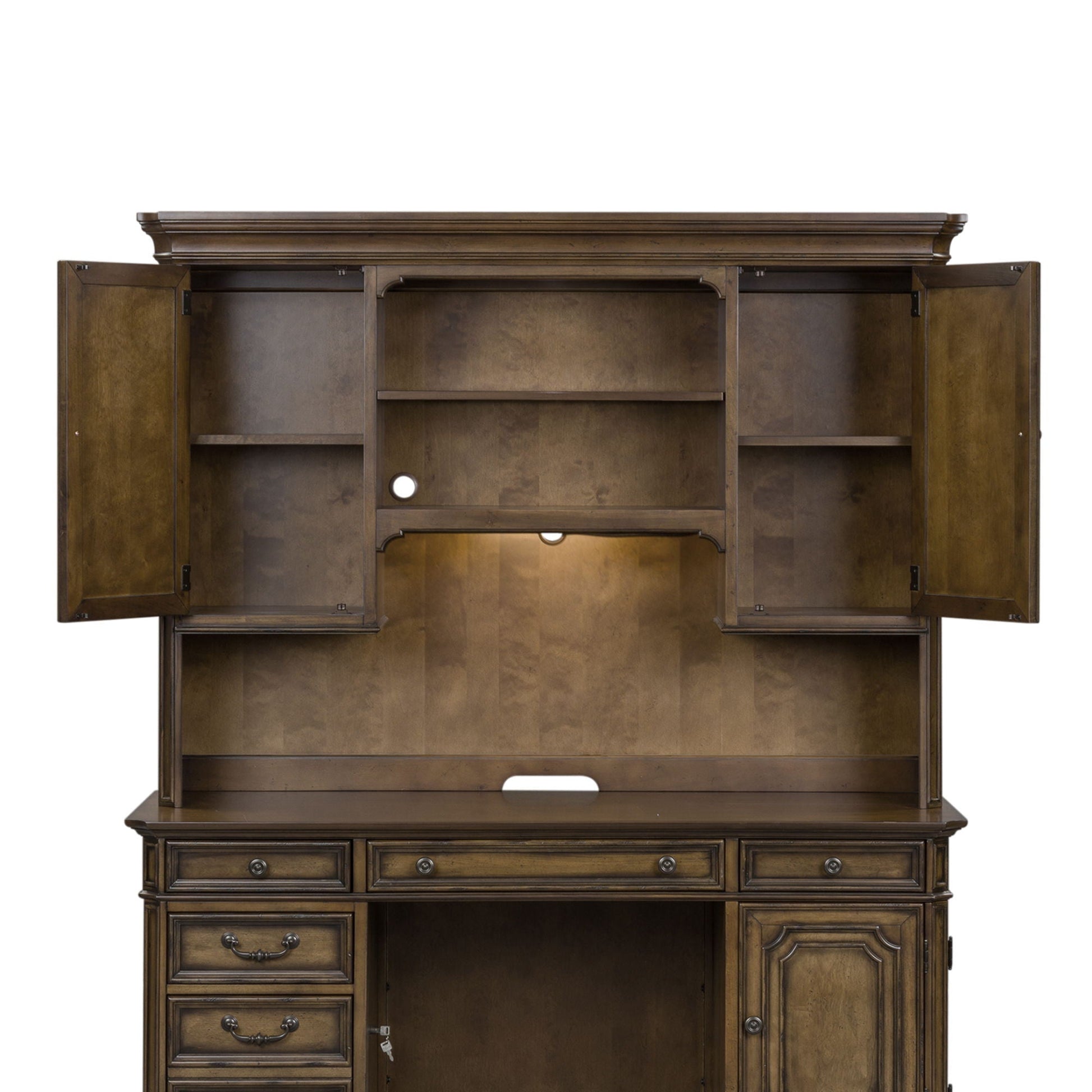 Liberty Furniture Amelia - Jr Executive Credenza Hutch - Dark Brown | Meri Furniture