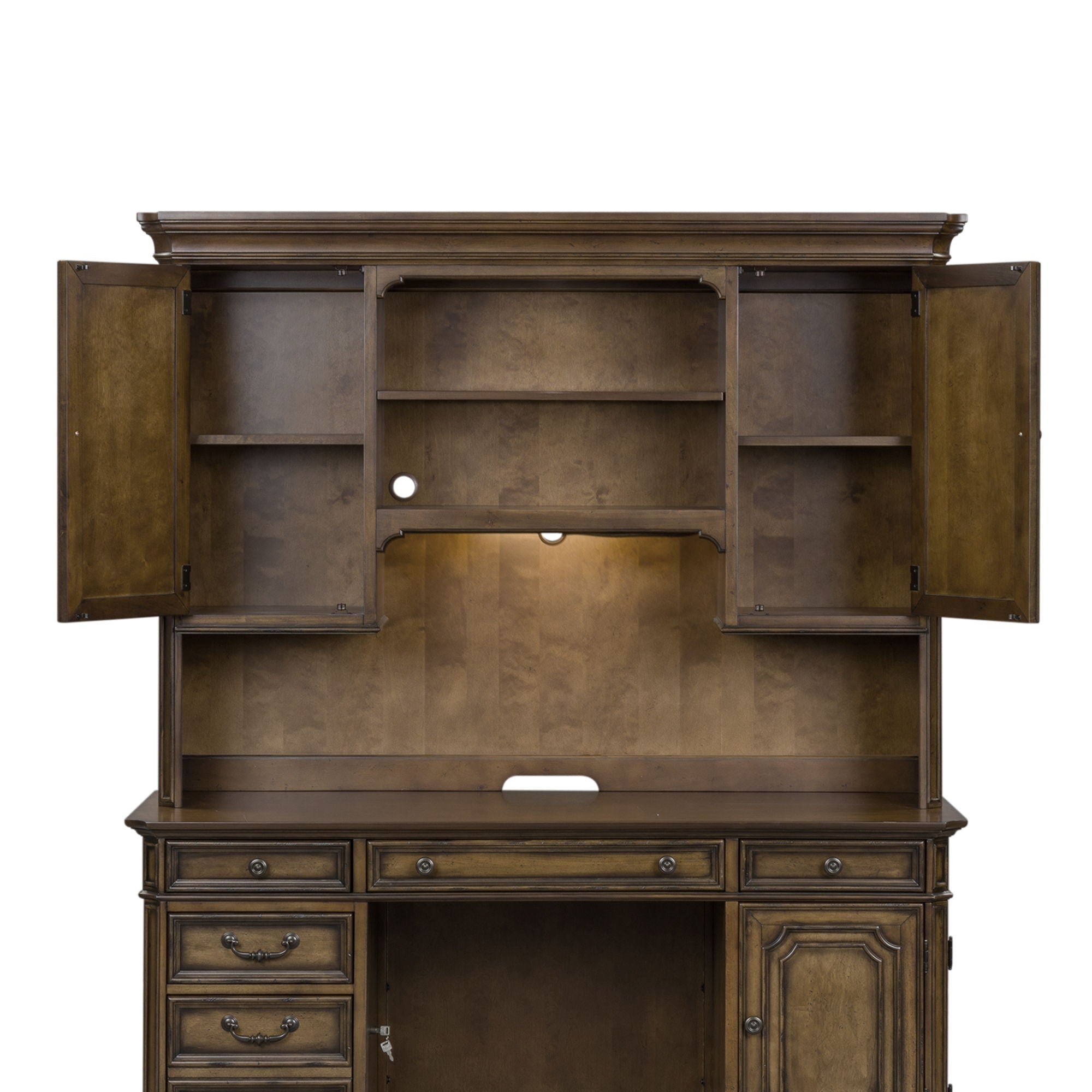 Liberty Furniture Amelia - Jr Executive Credenza Hutch - Dark Brown | Meri Furniture
