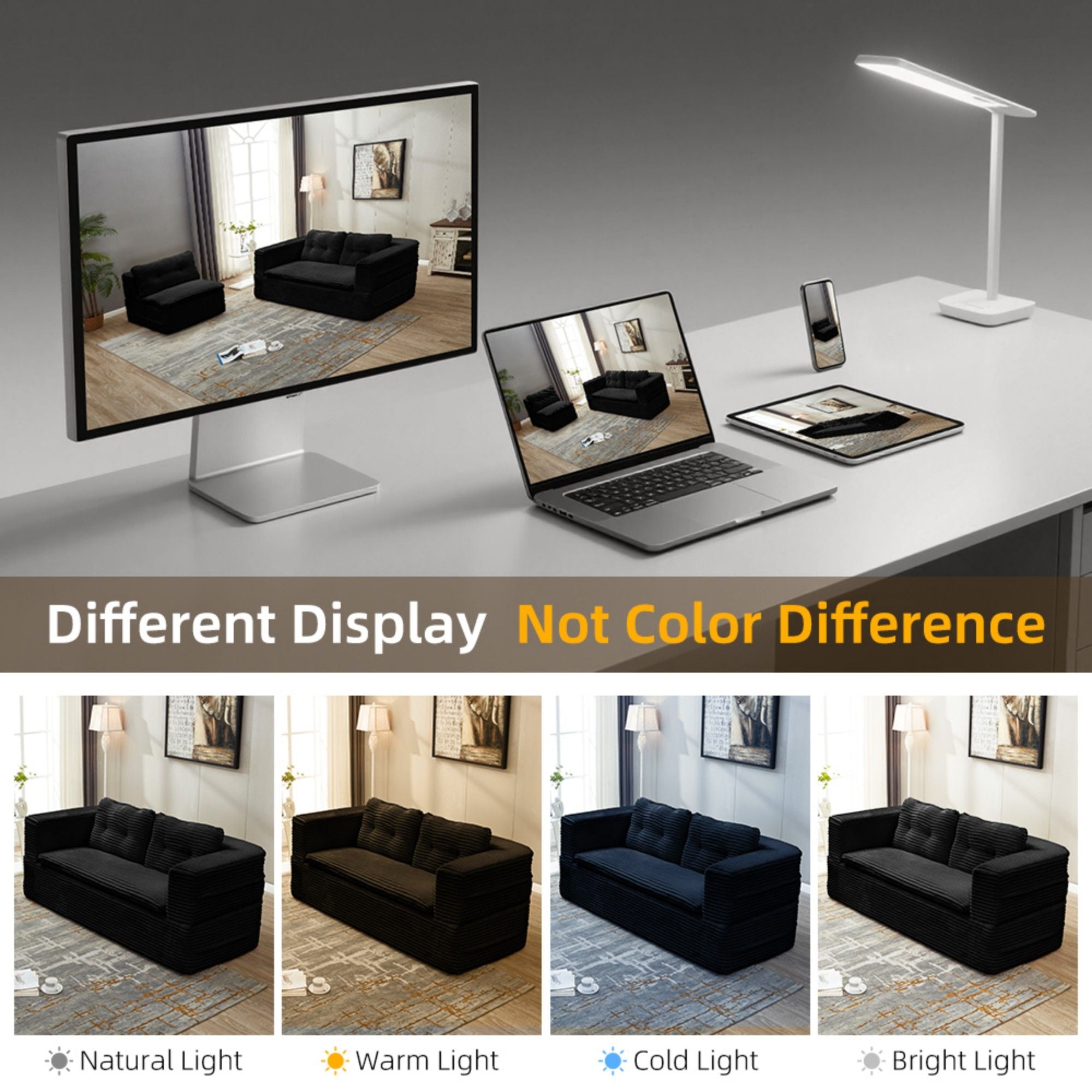 Multi Functional Sectional Sofa Bed With Independent Chaise Lounge And Functional Blanket