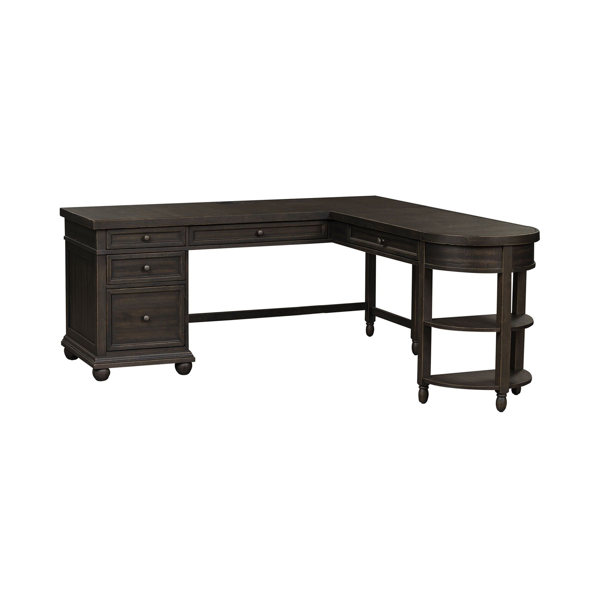Liberty Furniture Harvest Home - L Shaped Desk Set - Black | Meri Furniture