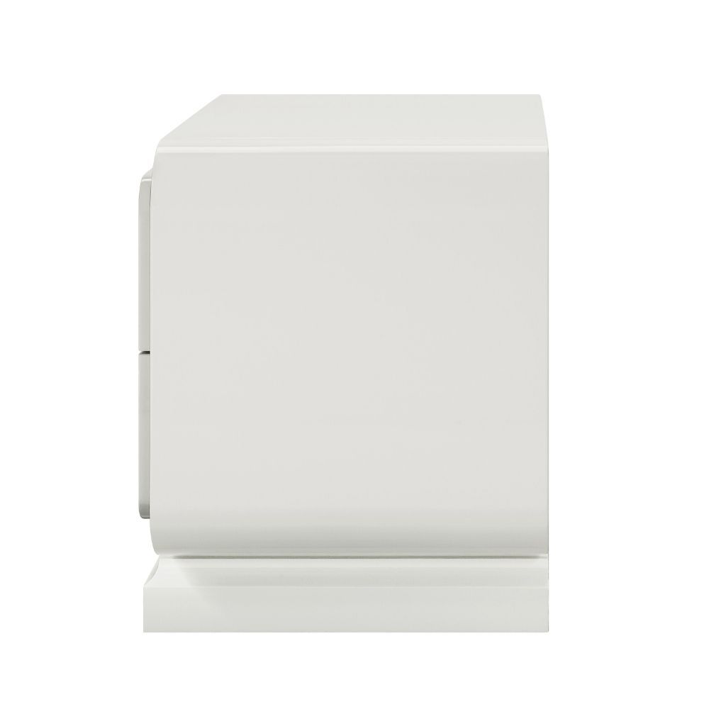 ACME Allendale - Nightstand - Ivory & Latte High Gloss | Meri Furniture
