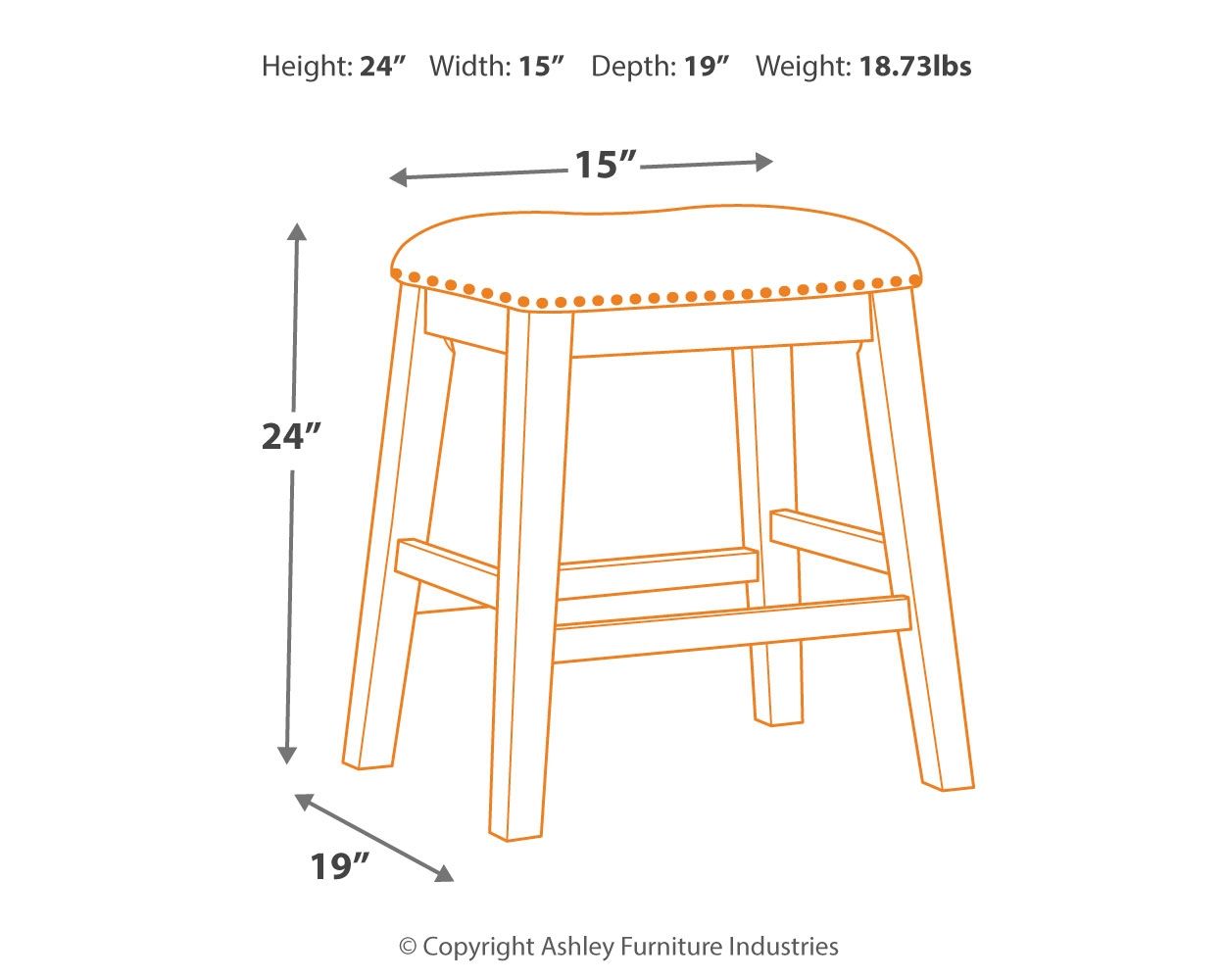 Signature Design by Ashley® Caitbrook - Gray - Upholstered Stool (Set of 2) | Meri Furniture