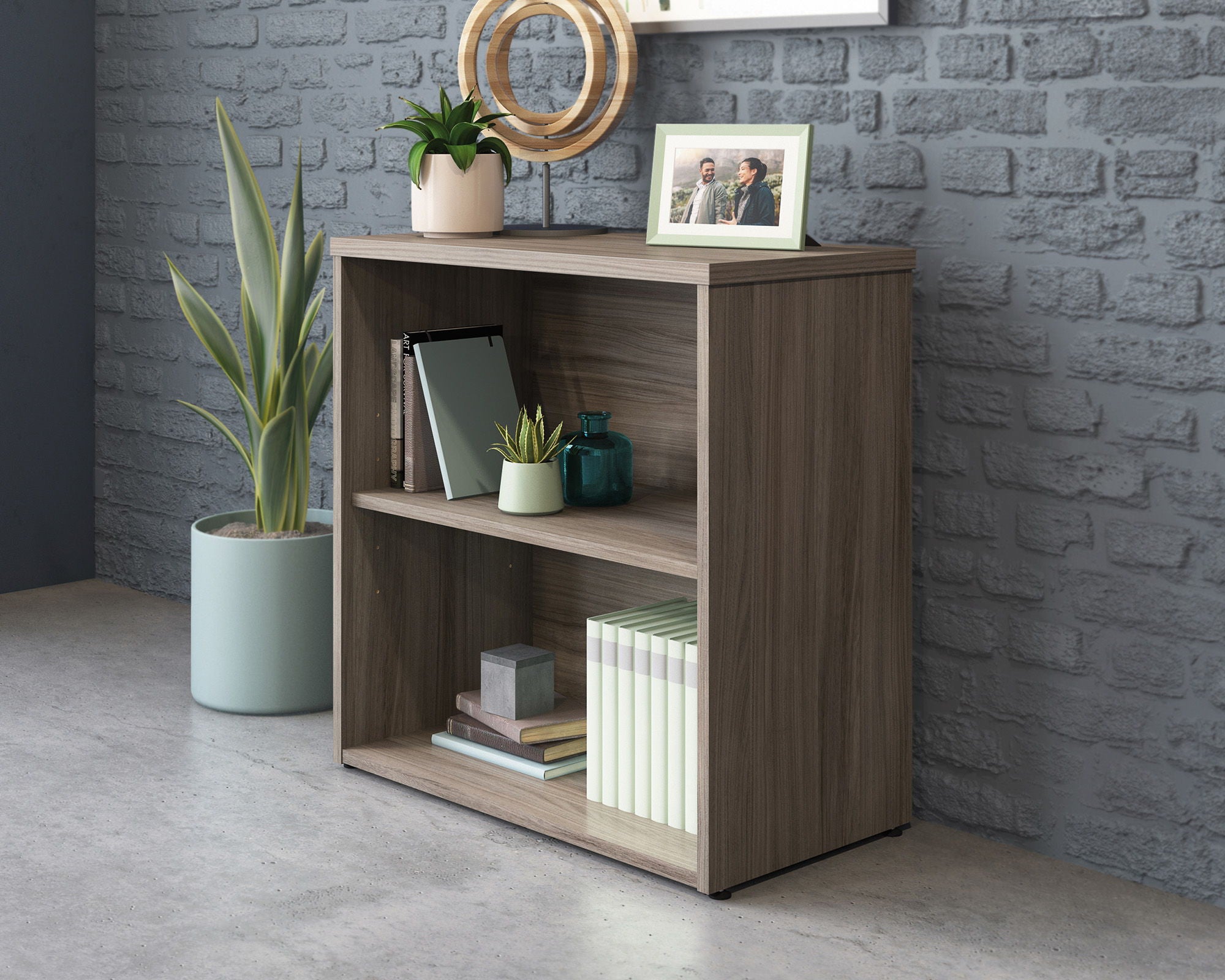 2-Shelf Commercial Bookcase in Hudson Elm