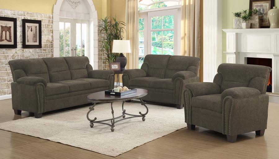 Coaster Fine Furniture Clementine - Upholstered Padded Arm Sofa Set | Meri Furniture